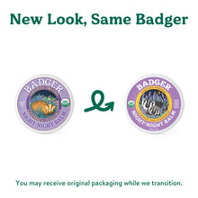Load image into Gallery viewer, night night sleep balm for kids new look, same Badger