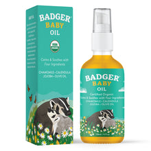 Load image into Gallery viewer, organic baby oil glass bottle and box