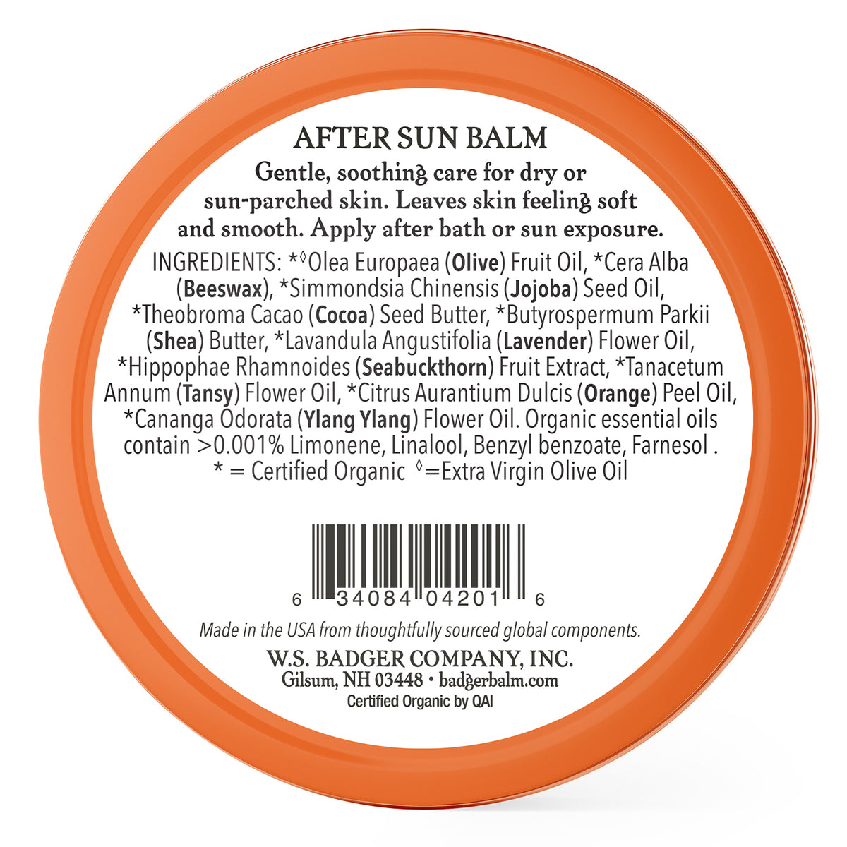 After Sun Balm Organic Skin Moisturizer Badger Balm