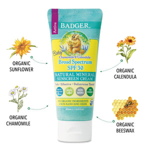 safe mineral baby sunscreen organic ingredients