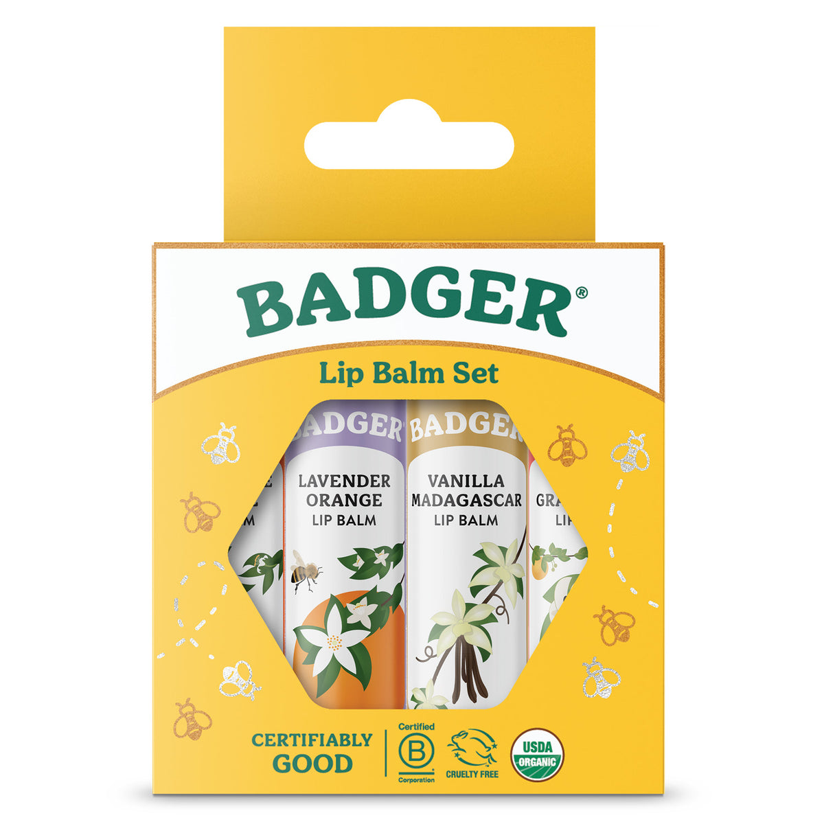 Organic Lip Balms 4-Pack - Gold Box | Badger Balm