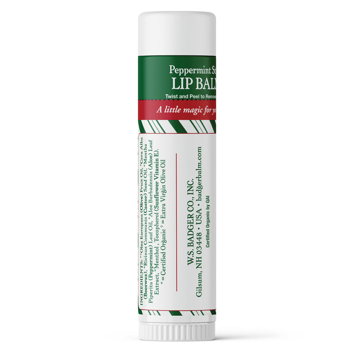 Peppermint Stick Holiday Jumbo Lip Balm Badger Balm