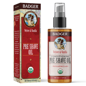 organic pre shave oil bottle box