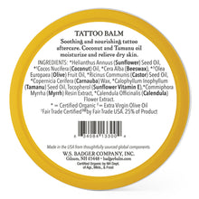 Load image into Gallery viewer, organic tattoo balm ingredients