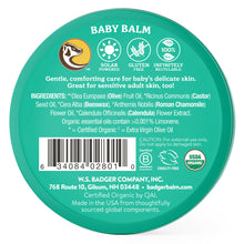 Load image into Gallery viewer, baby balm organic moisturizer ingredients
