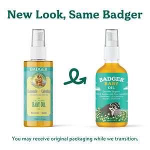 Organic Baby Oil New Look, Same Badger