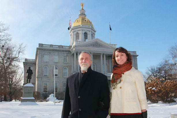 Badger Bill and Rebecca at NH State Capitol