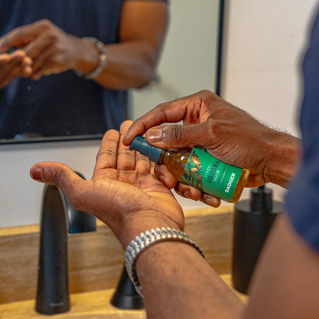 different hair types with recommended jojoba rosemary oil application methods