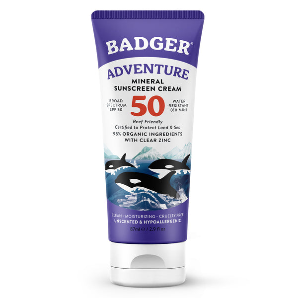 Adventure Mineral Sunscreen Cream - SPF 50 I Badger Balm