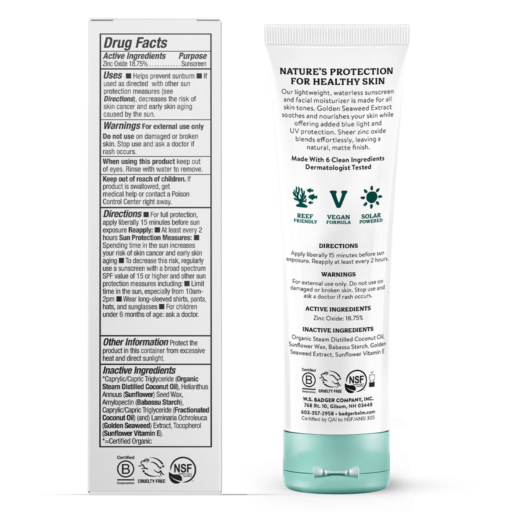 Face Mineral Sunscreen - SPF 30 I Badger Balm