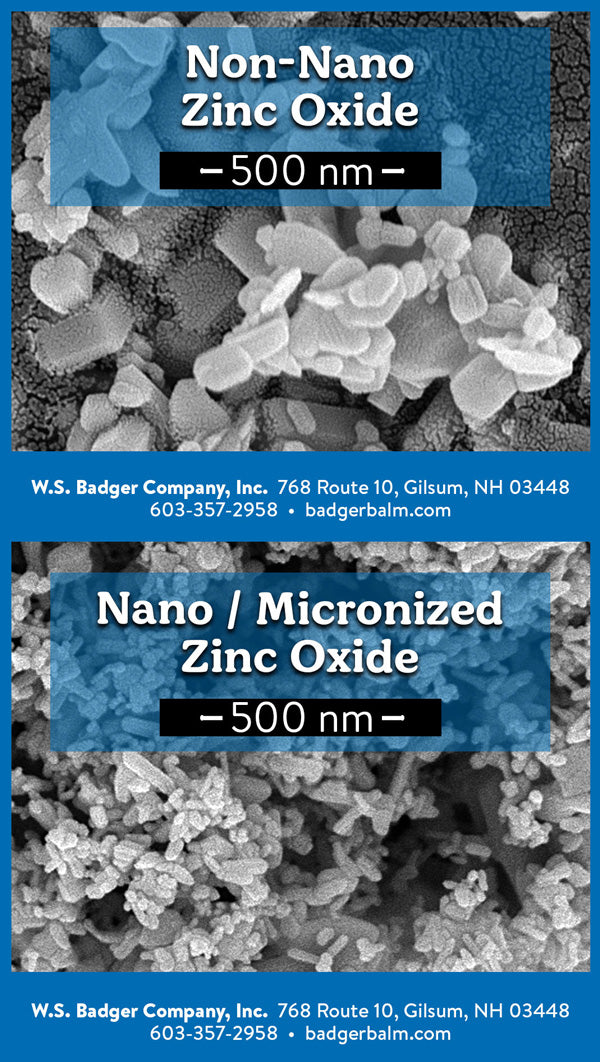 nano vs non-nano zinc oxide scanning electron microscope image
