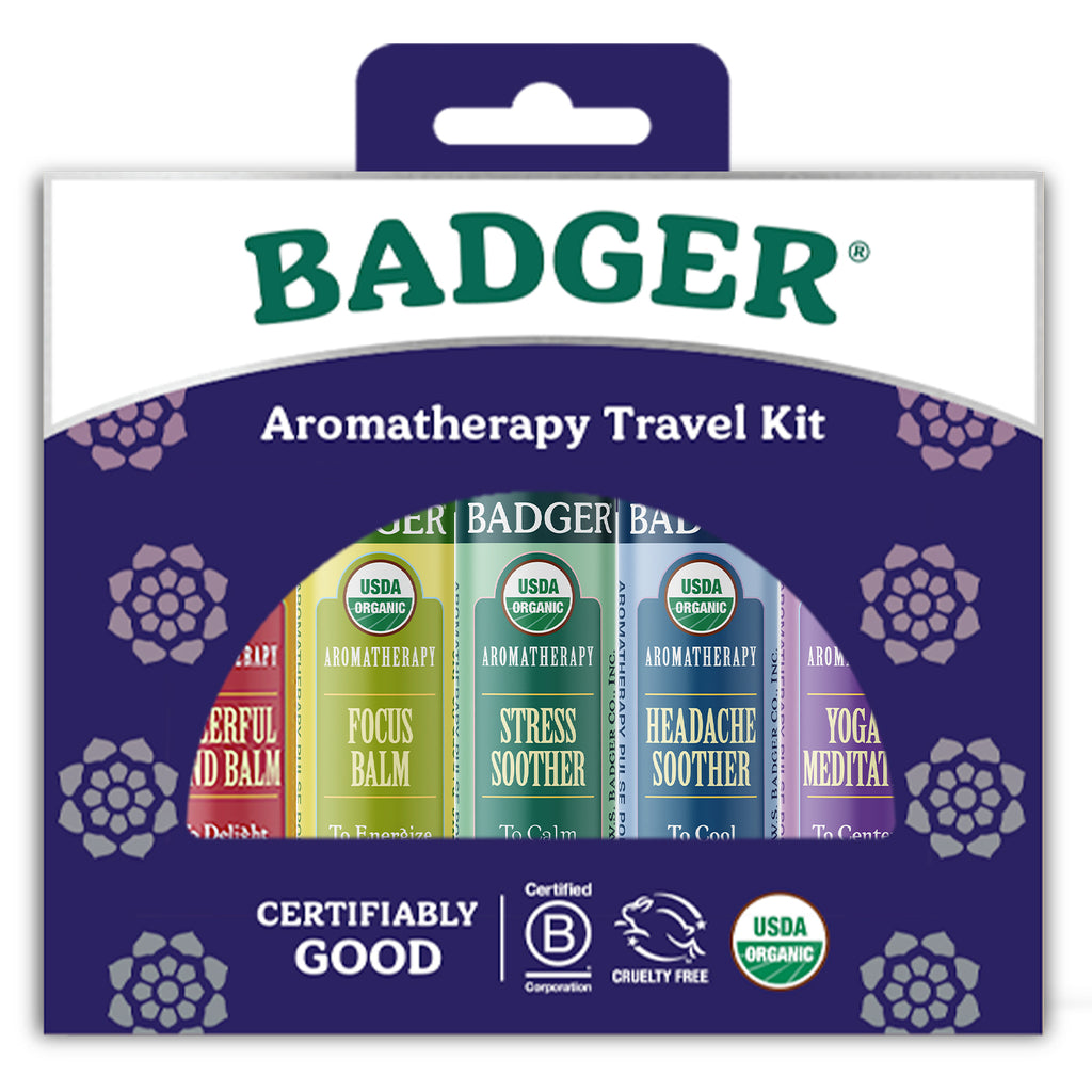 Badger Aromatherapy Travel Kit 5 Pack 0.15 Oz