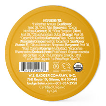 Load image into Gallery viewer, sweet orange lip butter tin ingredients
