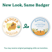 Load image into Gallery viewer, unscented lip butter new look same badger
