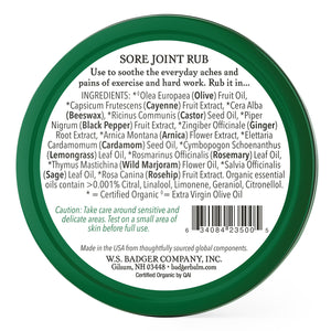 sore joint rub ingredients