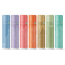 Load image into Gallery viewer, organic lip balm 7 pack back of tubes
