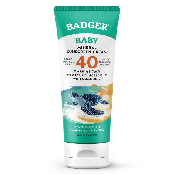 Baby Mineral Sunscreen Cream SPF 40 Badger Balm - Main Image