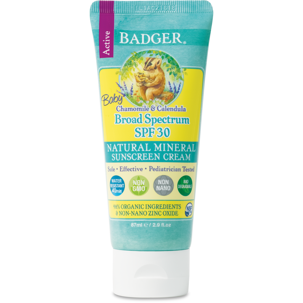 Baby Sunscreen SPF 30 with Safe Natural Zinc Oxide Badger Balm