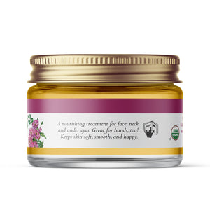rose beauty balm organic deep face moisturizer jar side