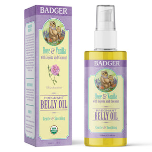 organic belly oil bottle and box