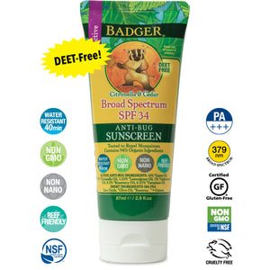 bug repellent sunscreen Badger certifications