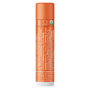 organic lip balm tangerine breeze back of tube