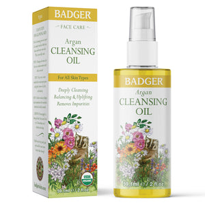 organic argan face cleansing oil bottle box