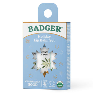 organic lip balm holiday gift 3 pack blue angled