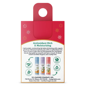 organic lip balm holiday 3 pack red box back