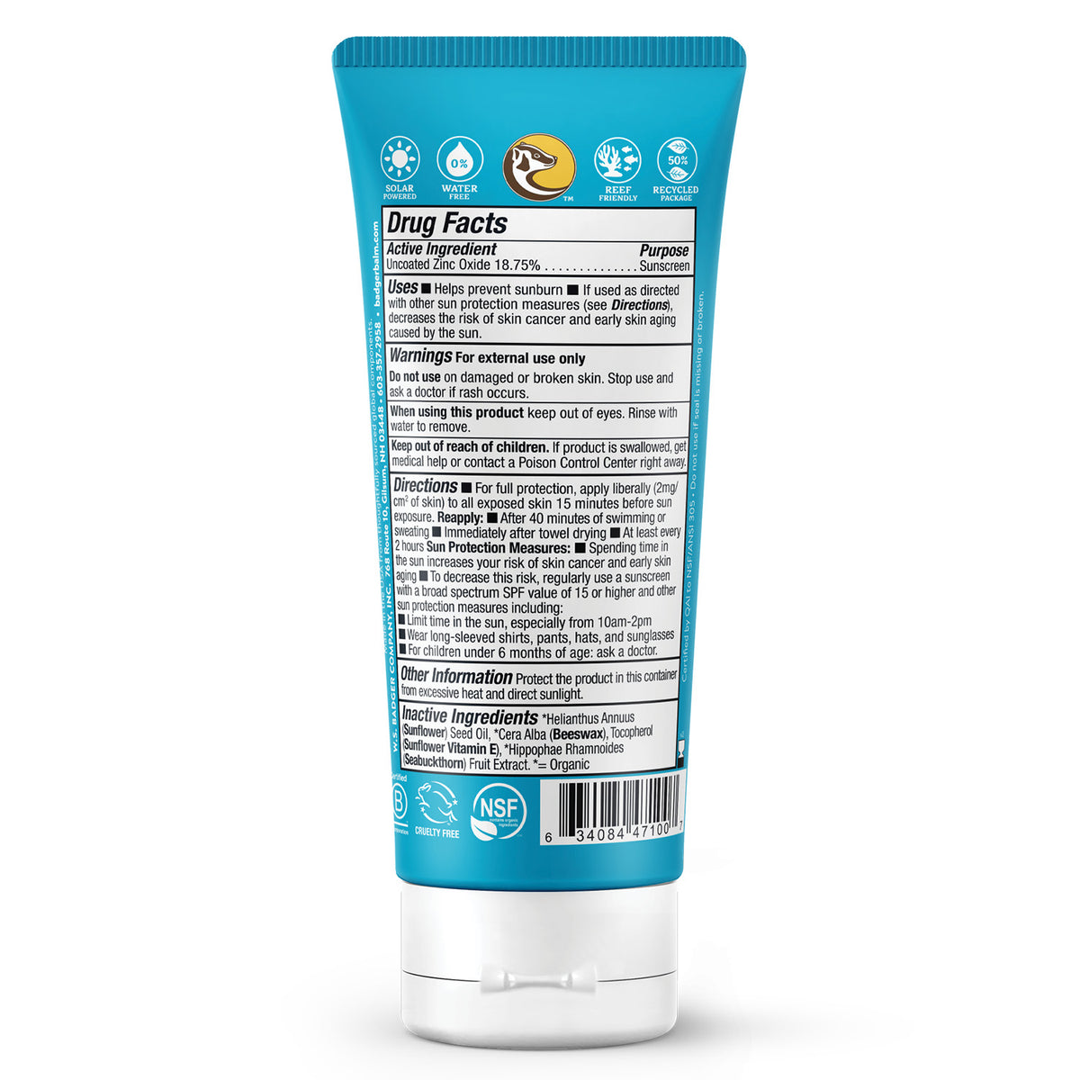Active Mineral Sunscreen Cream - SPF 30 | Badger Balm
