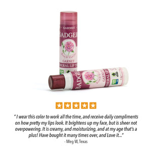 review mineral lip tint garnet Badger
