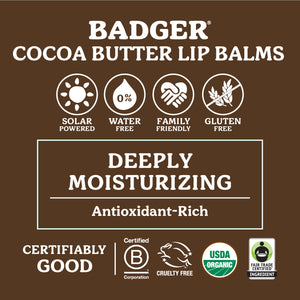 tea tree lip balm cocoa butter certifications